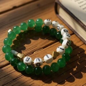 JADE LOVE COUPLES FRIENDS BRACELETS LOVE YOU LOVE U MORE